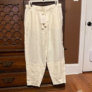 NWT Linen Pull On Barrel Pant